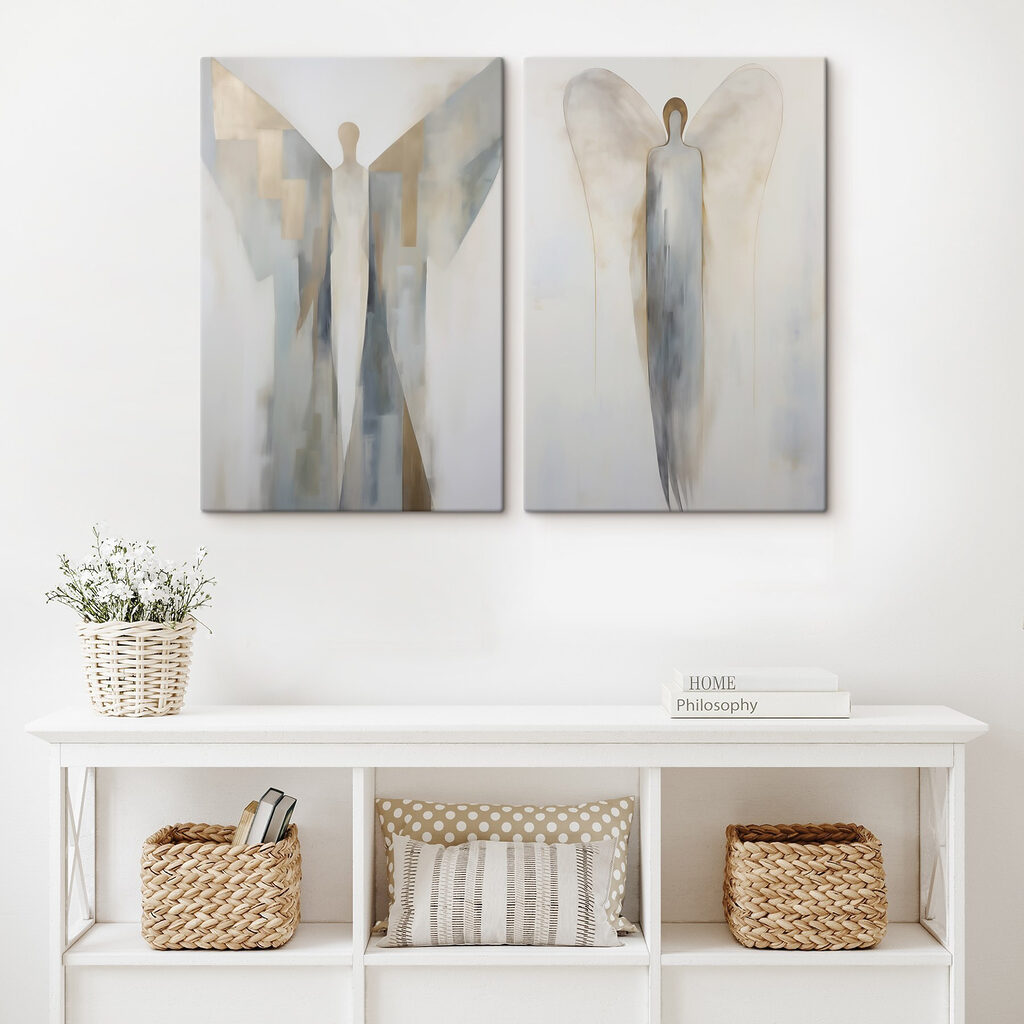 Ethereal figures in muted tones