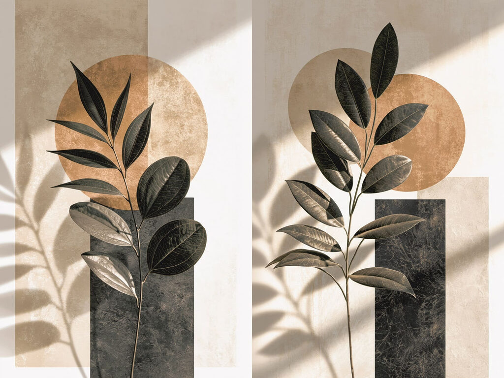 Floral elegance meets geometric shapes