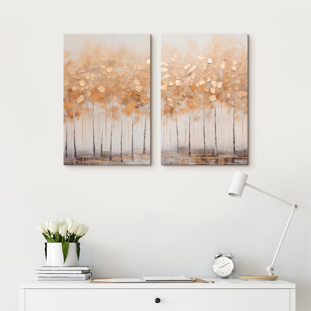 Autumn trees in soft tones