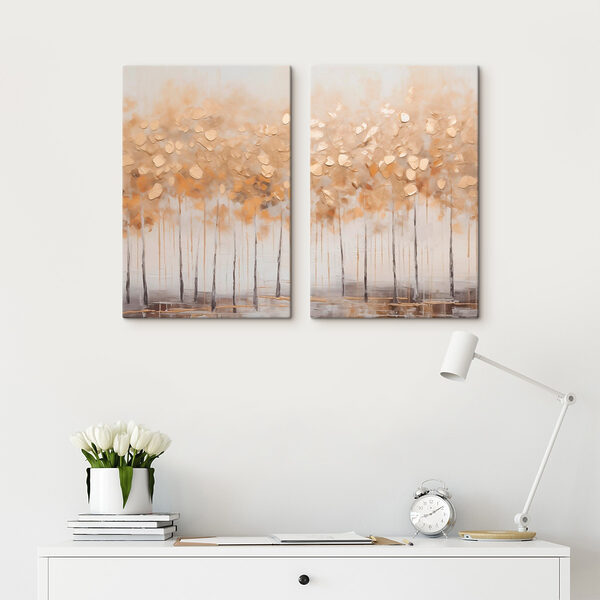 Autumn trees in soft tones