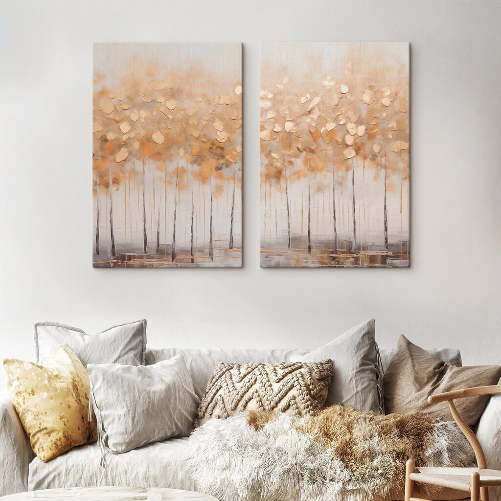 Autumn trees in soft tones