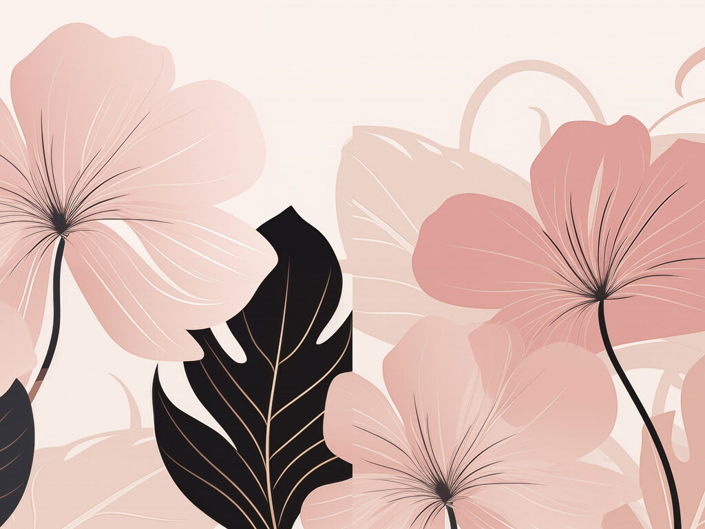 Soft pink blooms with bold leaves Soft pink blooms with bold leaves