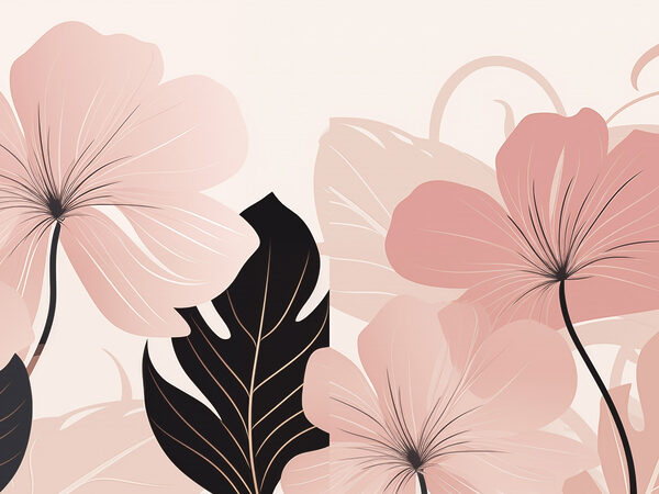 Soft pink blooms with bold leaves Soft pink blooms with bold leaves