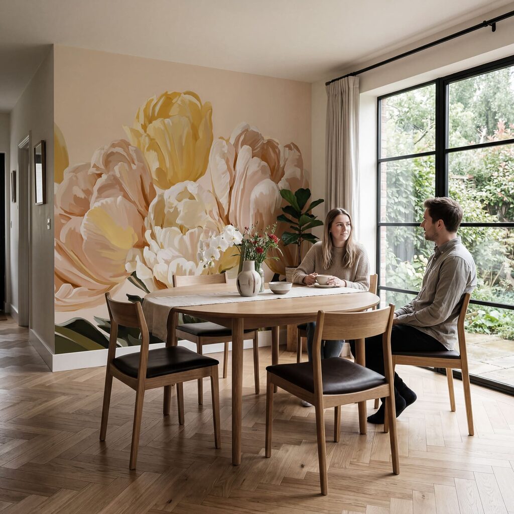 Frische Blüten in Pastelltönen
