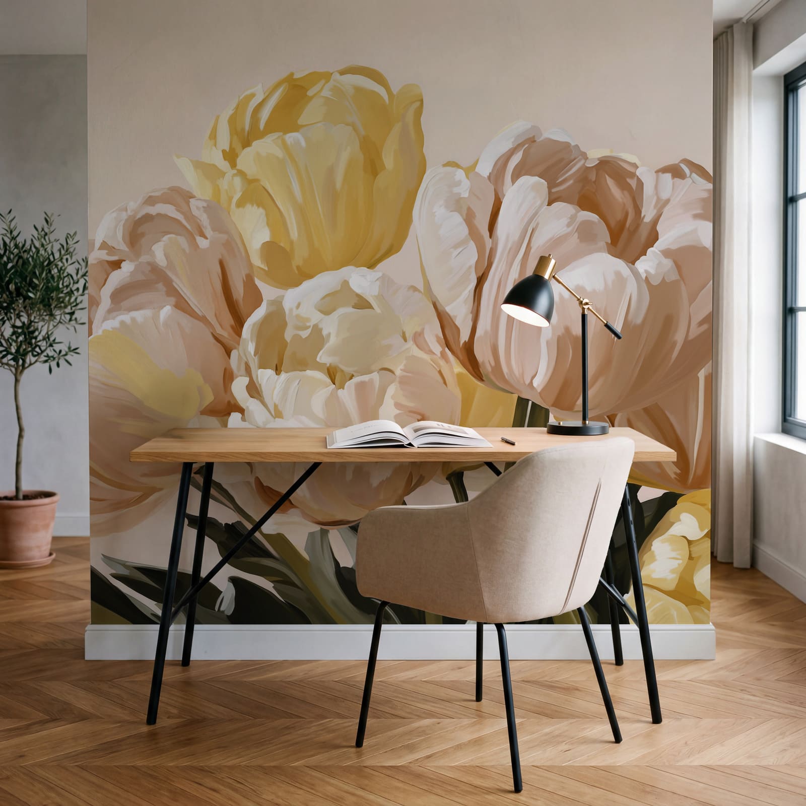 Frische Blüten in Pastelltönen
