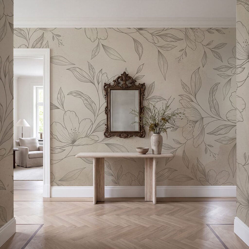 Zartes Blumenmuster auf zartem Hintergrund