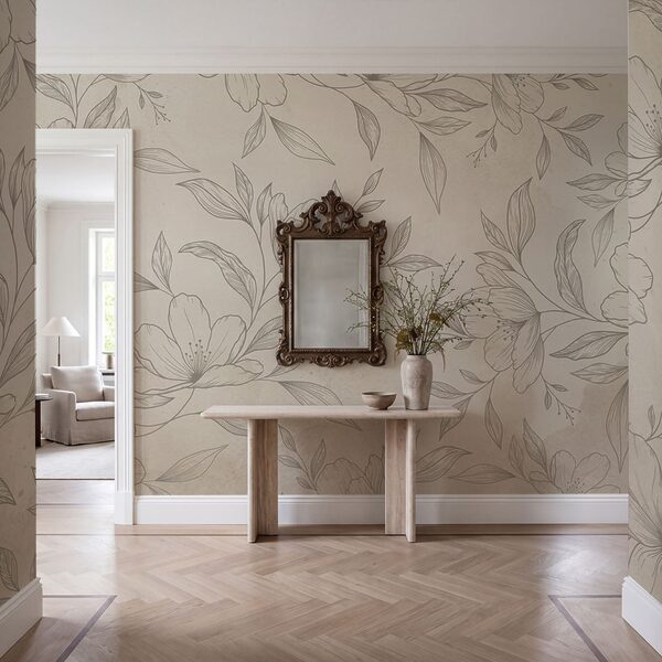 Zartes Blumenmuster auf zartem Hintergrund