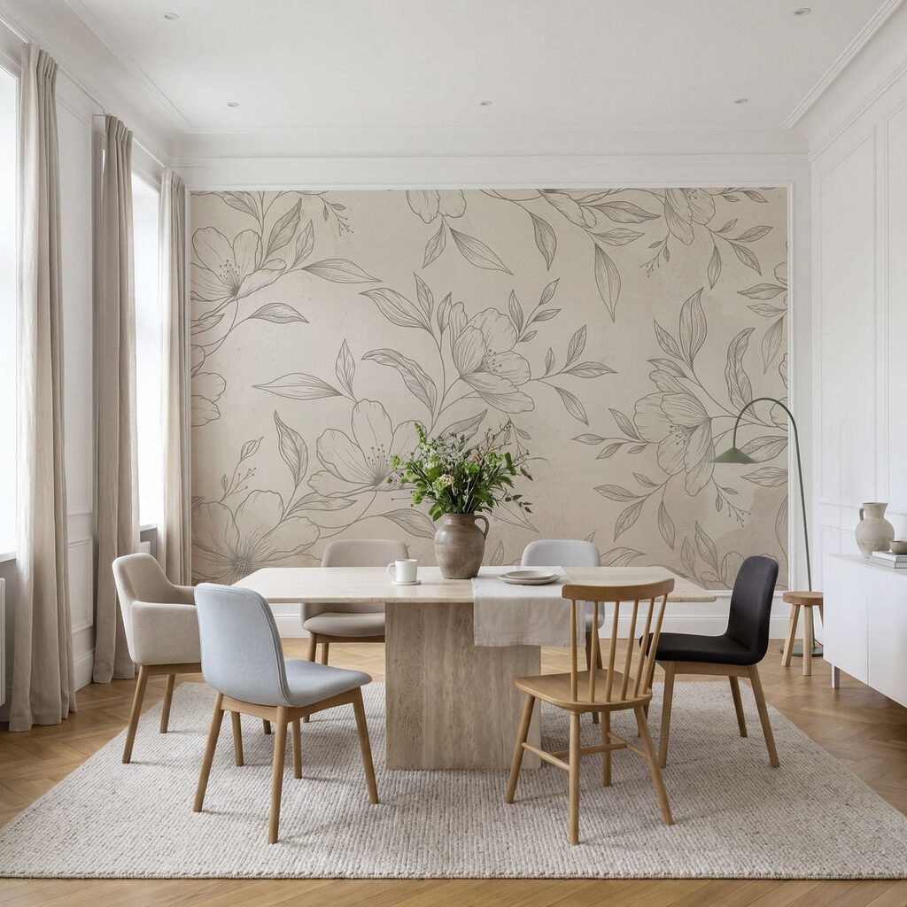 Zartes Blumenmuster auf zartem Hintergrund