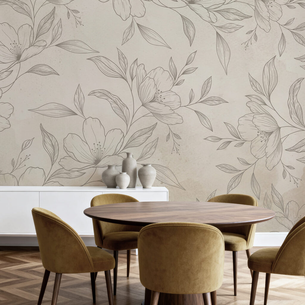 Zartes Blumenmuster auf zartem Hintergrund