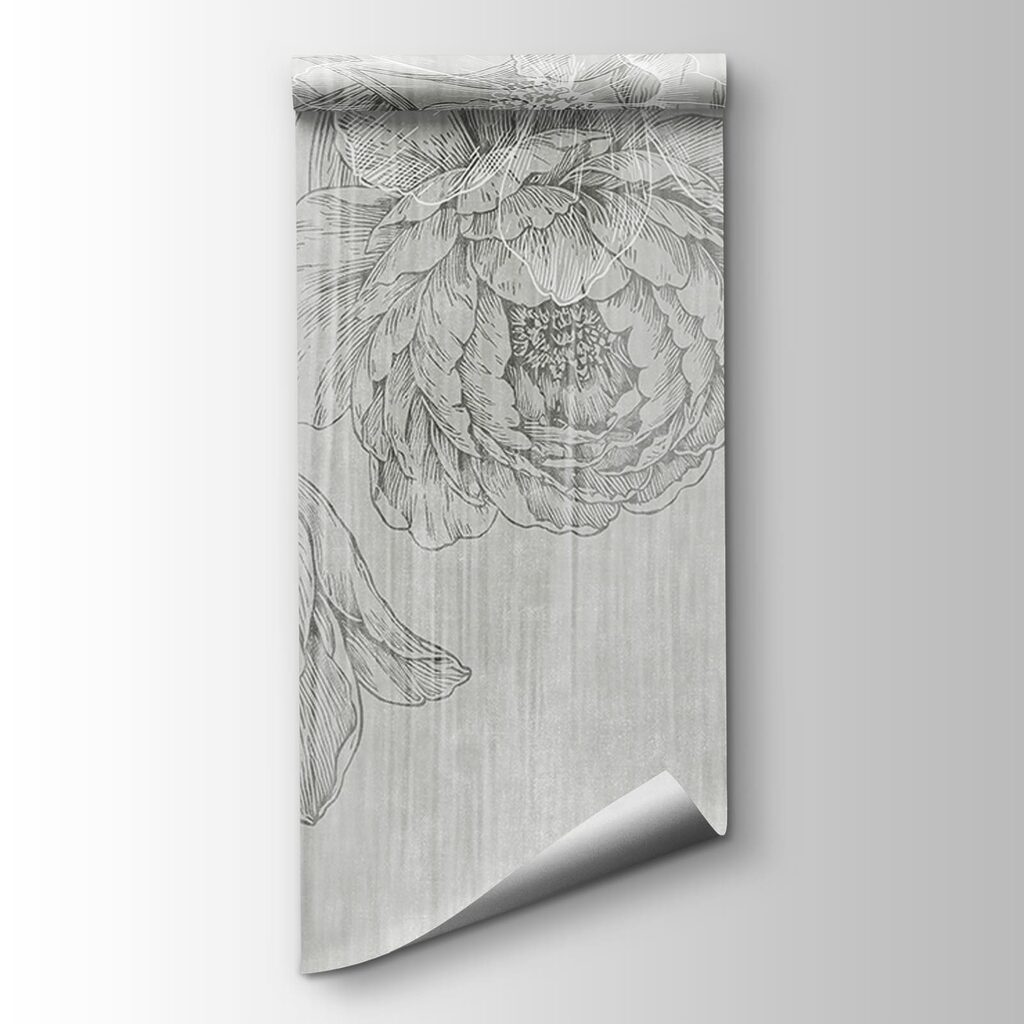 White and gray floral pattern