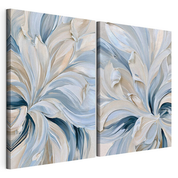 Modularer Leinwanddruck - Sanfte, ineinanderfließende Blautöne