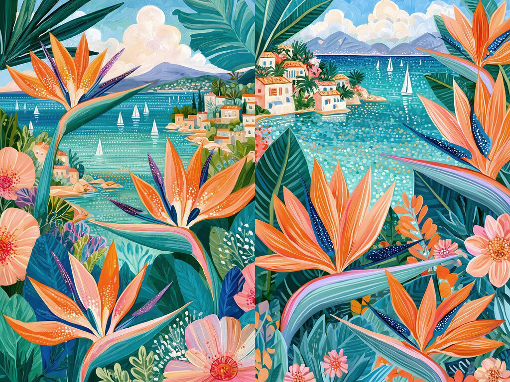 Collage of flowers and plants