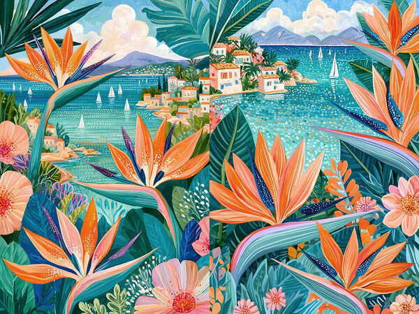 Collage of flowers and plants