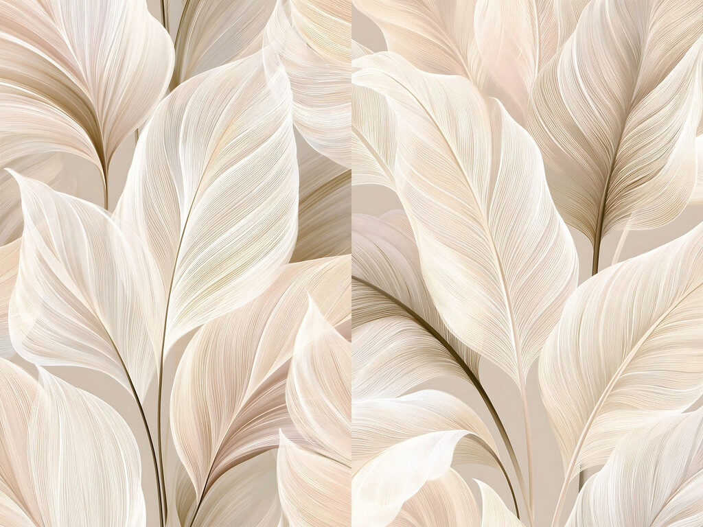 Delicate leaves in soft hues