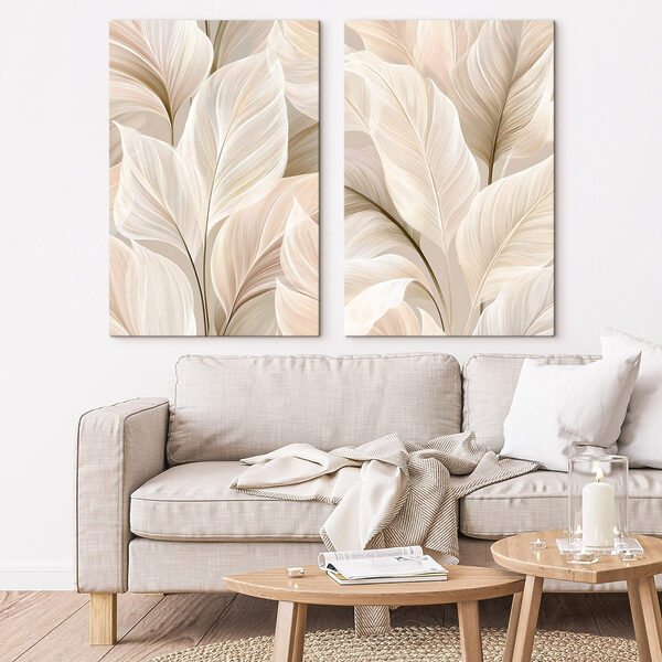Delicate leaves in soft hues