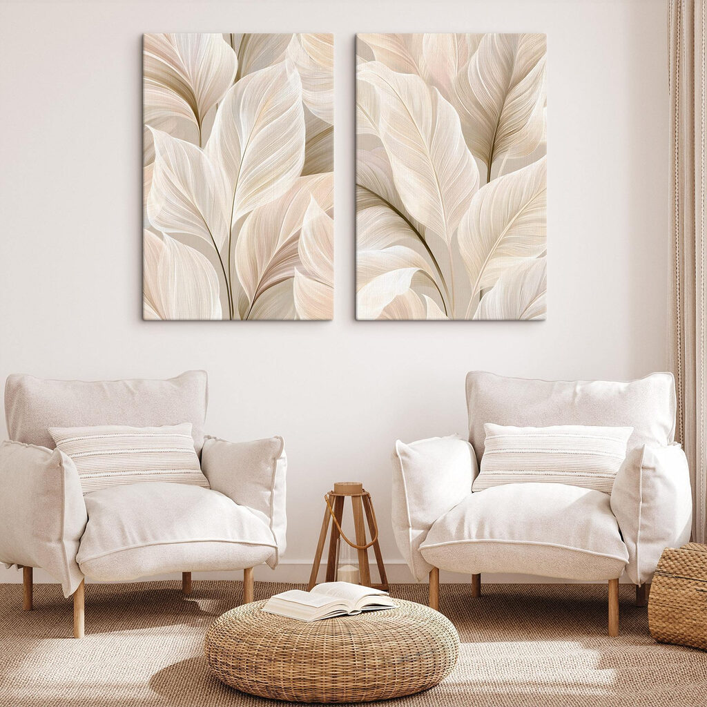 Delicate leaves in soft hues