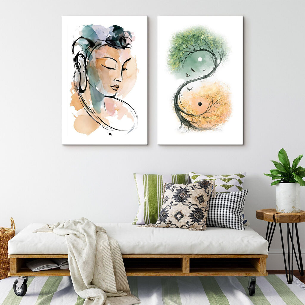 Drawing of a woman and a tree