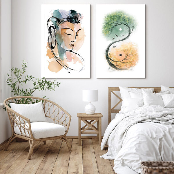 Drawing of a woman and a tree