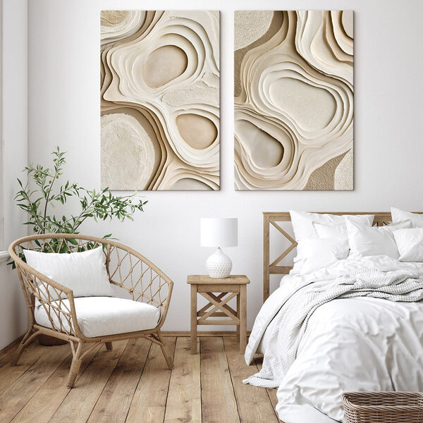 Organic shapes and flowing lines blend
