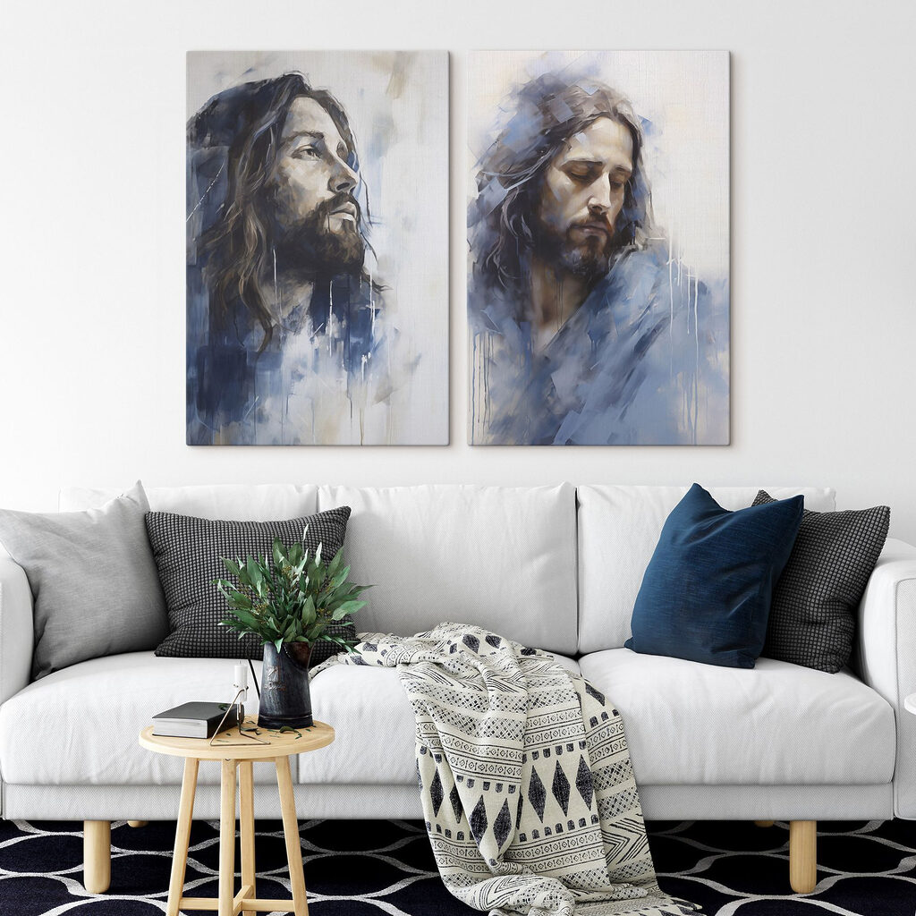 Painting of a man with long hair