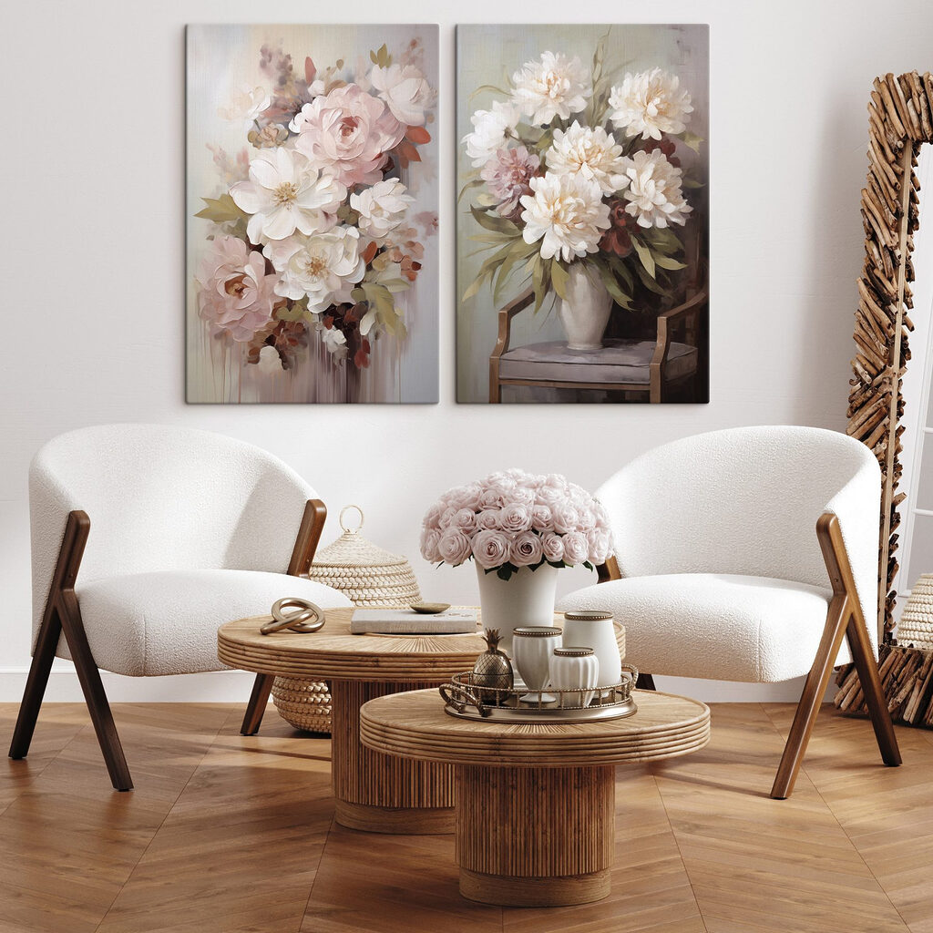 Painting of flowers in a vase