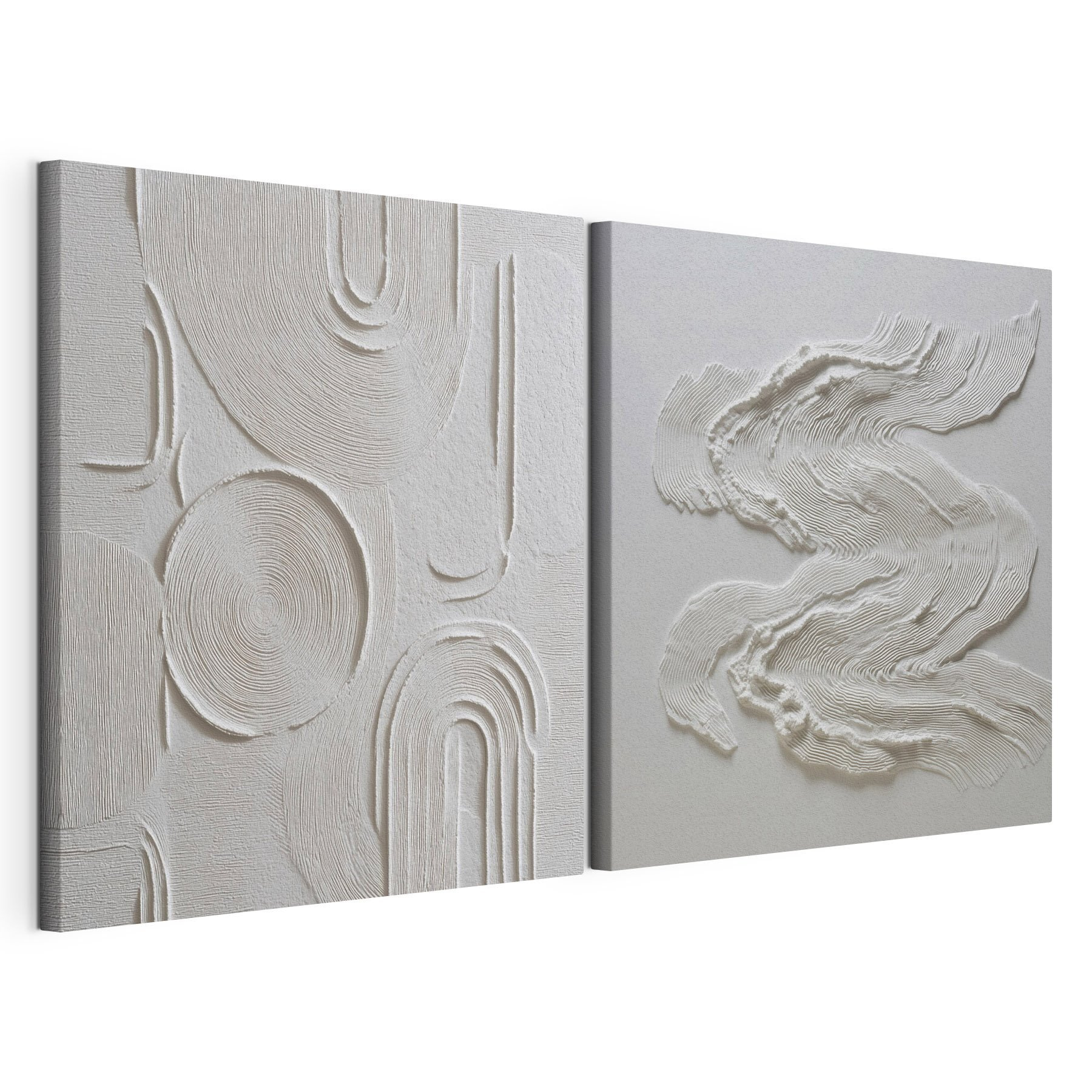 Intricate patterns in soft white tones