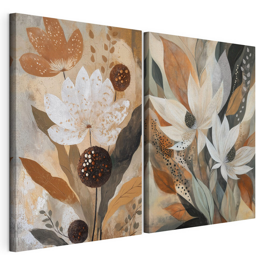 Painting of flowers and leaves