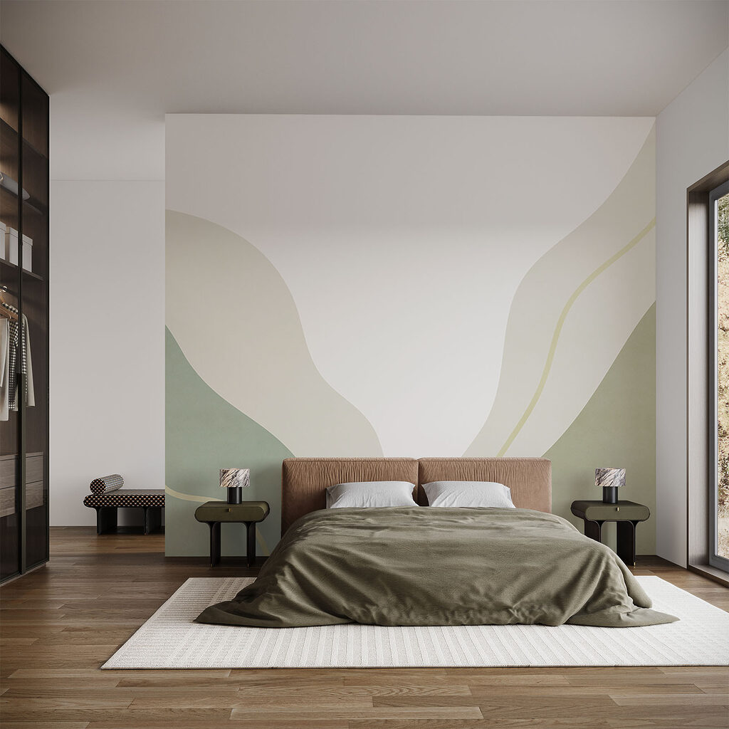 Abstrakte Kunst in Grün und Weiß Abstrakte Kunst in Grün und Weiß