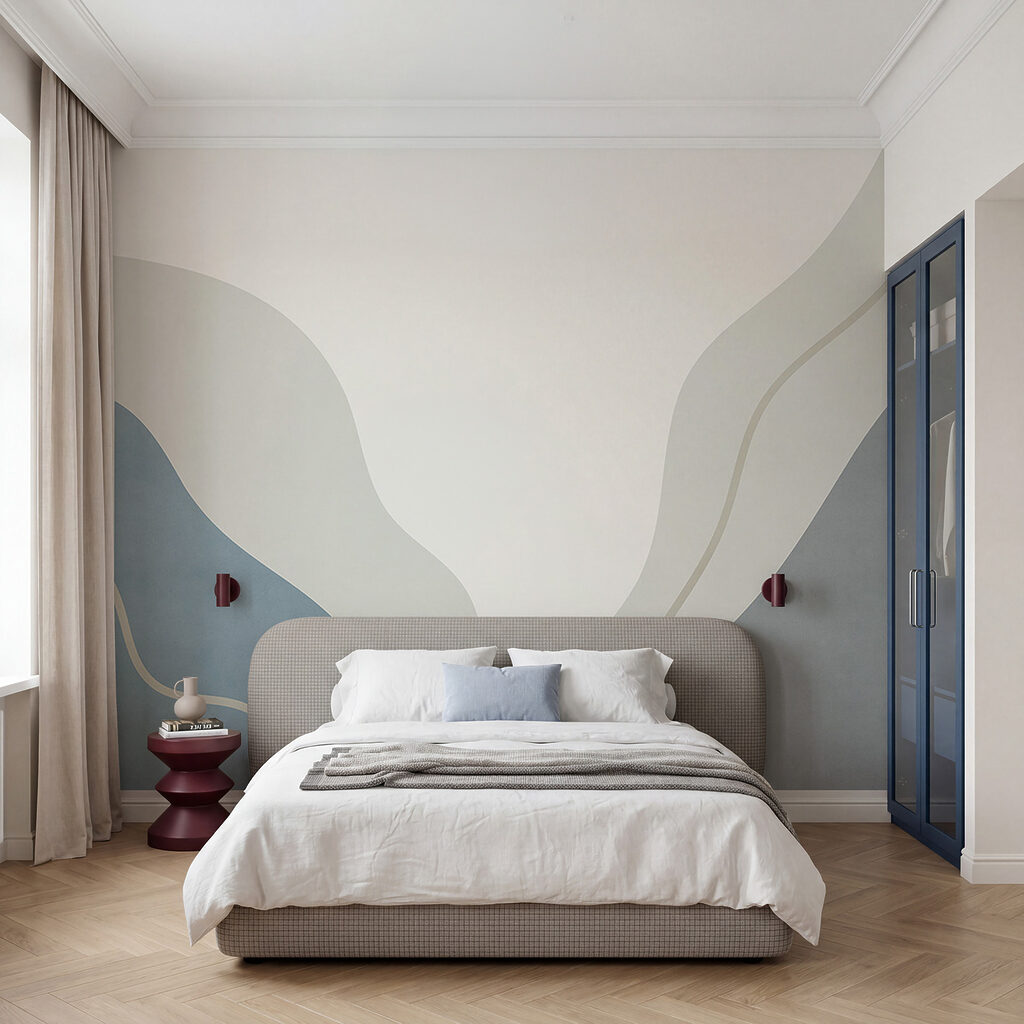 Kunst in Weiß und Blau