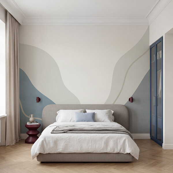 Kunst in Weiß und Blau