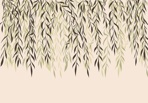 Delicate leaves cascading downward gracefully Delicate leaves cascading downward gracefully