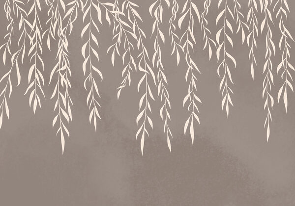 White leaves on a brown background