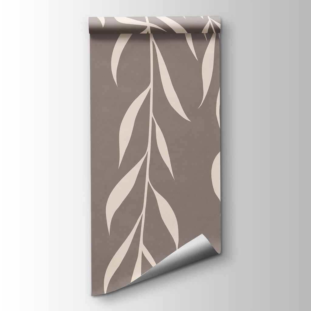 White leaves on a brown background
