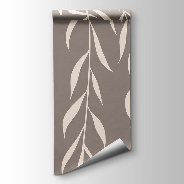 White leaves on a brown background