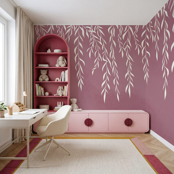 Weiße Blätter auf violettem Hintergrund Weiße Blätter auf violettem Hintergrund