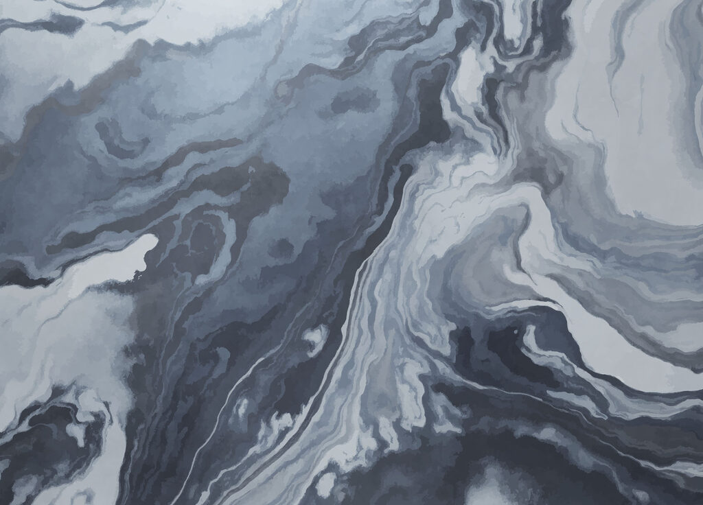 Swirling shades of blue and gray