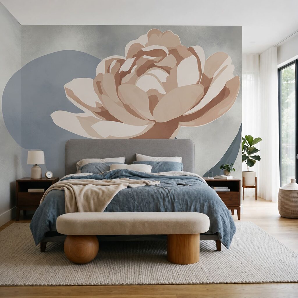 Blume mit Blättern an einem Stiel Blume mit Blättern an einem Stiel