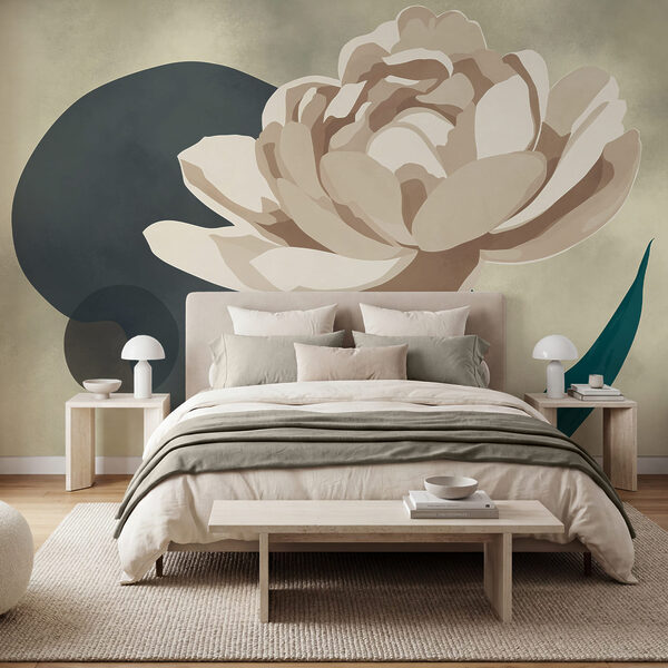 Weiße Blume mit grünen Blättern Weiße Blume mit grünen Blättern