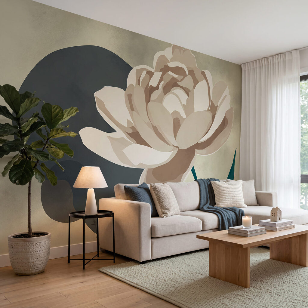Weiße Blume mit grünen Blättern Weiße Blume mit grünen Blättern