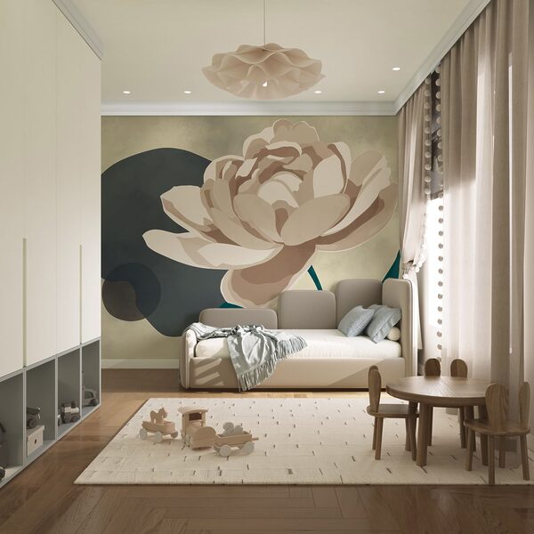 Weiße Blume mit grünen Blättern Weiße Blume mit grünen Blättern