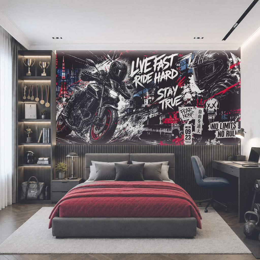 Poster mit einem Motorrad Poster mit einem Motorrad