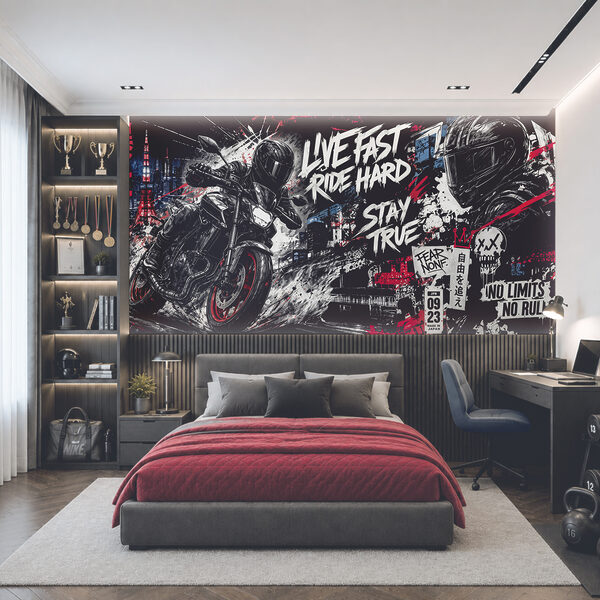 Poster mit einem Motorrad Poster mit einem Motorrad