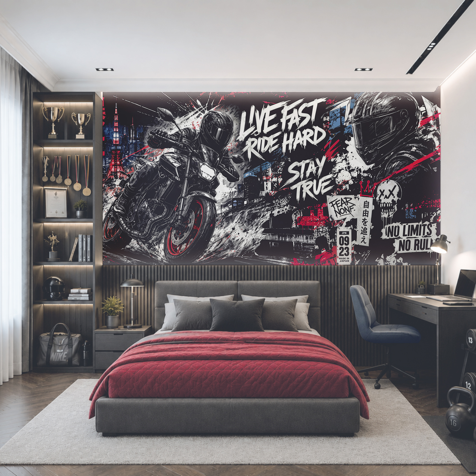 Poster mit einem Motorrad Poster mit einem Motorrad