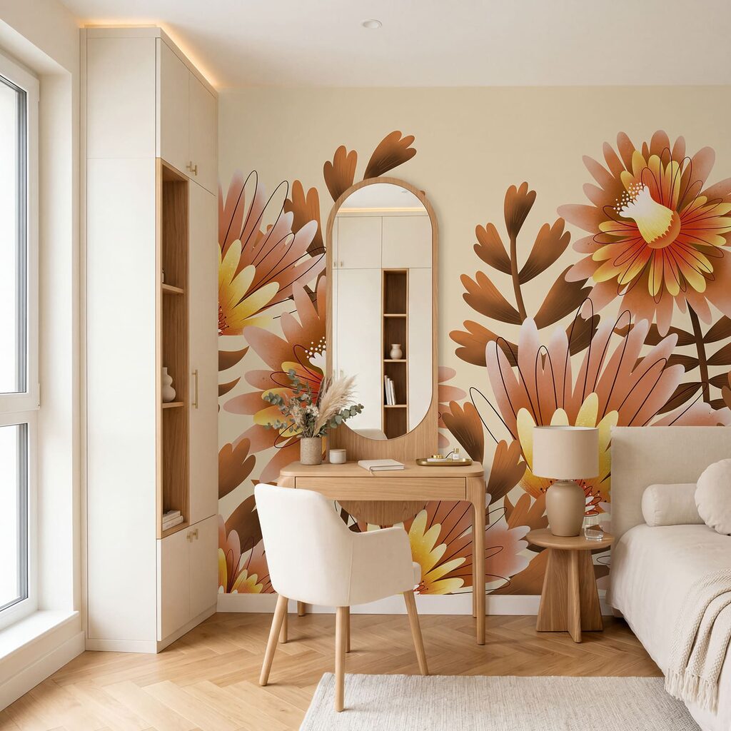 Gruppe orangefarbener Blumen