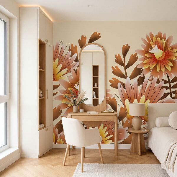 Gruppe orangefarbener Blumen