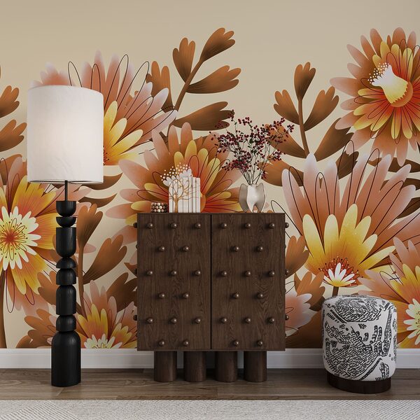 Gruppe orangefarbener Blumen