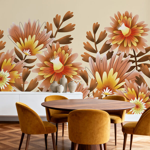 Gruppe orangefarbener Blumen