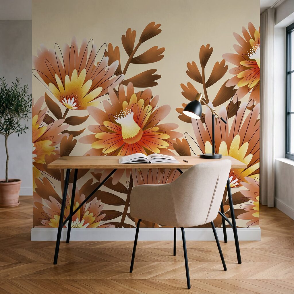 Gruppe orangefarbener Blumen