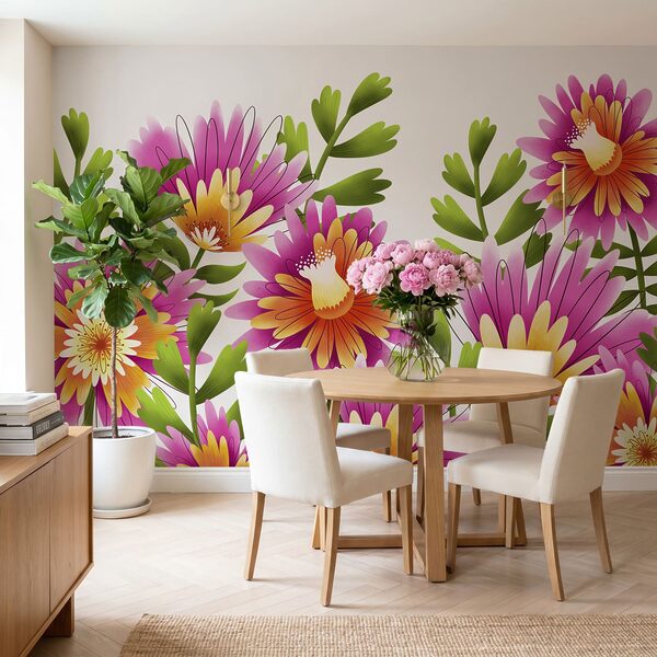 Blumenarrangement mit grünen Blättern Blumenarrangement mit grünen Blättern