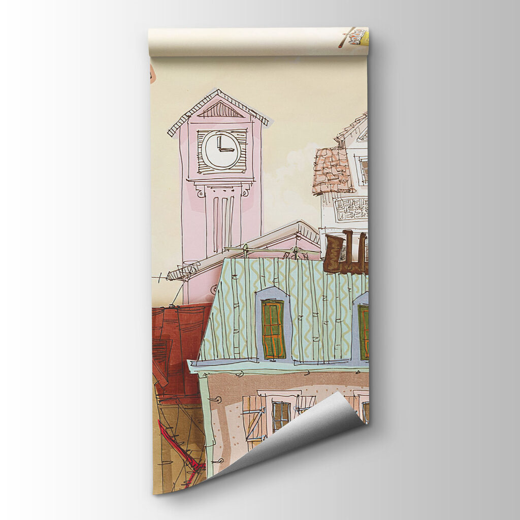 Cartoon city with buildings and cars Cartoon city with buildings and cars